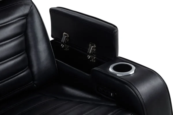 603251PP-S2_16-7047489 Zuma 2-piece Faux Leather Dual Power LED Sofa Set Black - COA-603251PP-S2