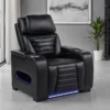 Zuma Faux Leather Upholstered Dual Power LED Recliner Black - COA-603253PP