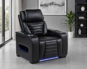Zuma Faux Leather Upholstered Dual Power LED Recliner Black - COA-603253PP
