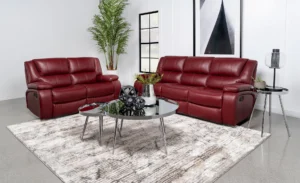 Camila 2-piece Upholstered Reclining Sofa Set Red - COA-610241-S2