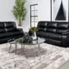 Camila 2-piece Upholstered Reclining Sofa Set Black - COA-610244-S2