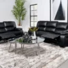 Camila 2-piece Upholstered Reclining Sofa Set Black - COA-610244-S2