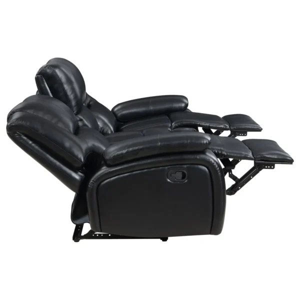 Camila 2-piece Upholstered Reclining Sofa Set Black - COA-610244-S2