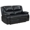 Camila 2-piece Upholstered Reclining Sofa Set Black - COA-610244-S2
