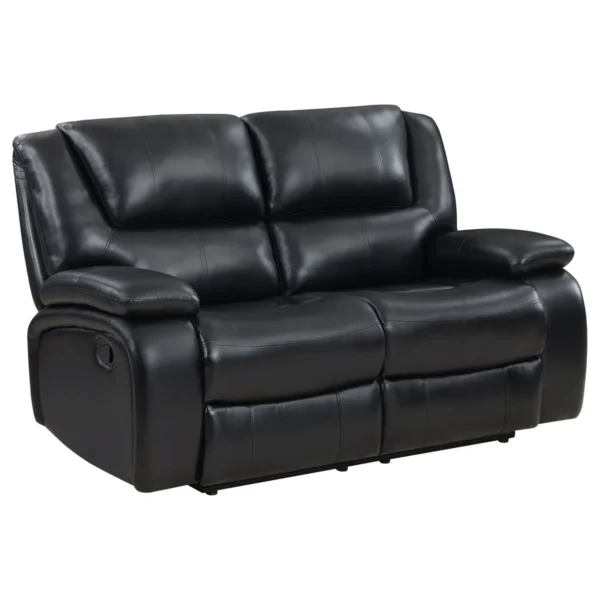 Camila 2-piece Upholstered Reclining Sofa Set Black - COA-610244-S2