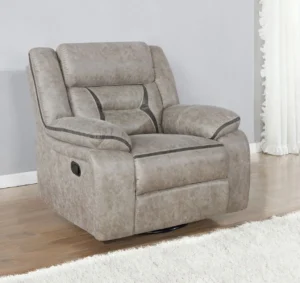Greer Upholstered Swivel Glider Recliner Chair Taupe - COA-651353