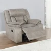 Greer Upholstered Swivel Glider Recliner Chair Taupe - COA-651353