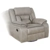 Greer Upholstered Swivel Glider Recliner Chair Taupe - COA-651353