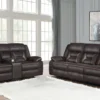 Greer 2-piece Upholstered Reclining Sofa Set Brown - COA-651354-S2
