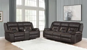 Greer 2-piece Upholstered Reclining Sofa Set Brown - COA-651354-S2
