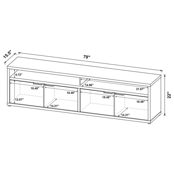 Sentnor 79-inch 4-door Engineered Wood TV Stand Media Console Mango - COA-700933