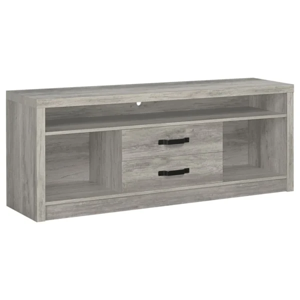 Burke 2-drawer Engineered Wood 59-inch TV Stand Grey Driftwood - COA-701024