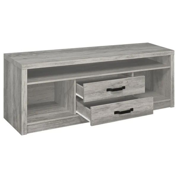 Burke 2-drawer Engineered Wood 59-inch TV Stand Grey Driftwood - COA-701024