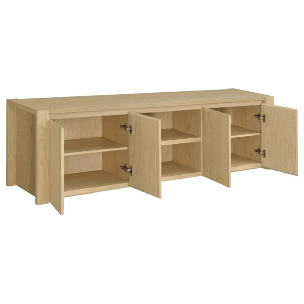 701653_03-7057277 Laurelton 78-inch 4-door TV Stand Media Console Light Oak - COA-701653