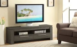 Elkton 2-drawer Engineered Wood 59-inch TV Stand Weathered Grey - COA-701979