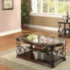 Laney 2-piece Glass Top Coffee and End Table Set Dark Merlot - COA-702448-S2