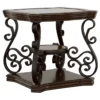 Laney 2-piece Glass Top Coffee and End Table Set Dark Merlot - COA-702448-S2