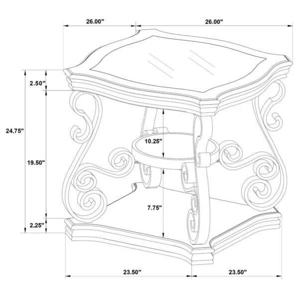 Laney 2-piece Glass Top Coffee and End Table Set Dark Merlot - COA-702448-S2