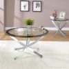Brooke 2-piece Round Coffee and End Table Set Chrome - COA-702588-S2