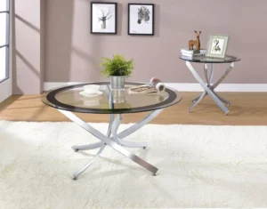 Brooke 2-piece Round Coffee and End Table Set Chrome - COA-702588-S2