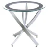 Brooke 2-piece Round Coffee and End Table Set Chrome - COA-702588-S2