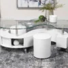 Buckley 3-piece Coffee Table and Stools Set White High Gloss - COA-703400
