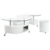 Buckley 3-piece Coffee Table and Stools Set White High Gloss - COA-703400
