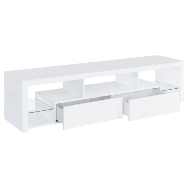Jude 2-drawer Engineered Wood 71-inch TV Stand High Gloss White - COA-704251