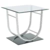 Danville 2-piece Glass Top Coffee and End Table Set Chrome - COA-704988-S2