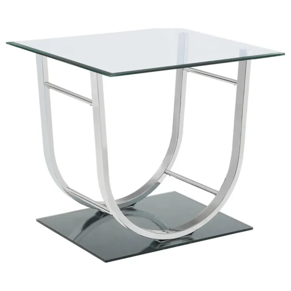 Danville 2-piece Glass Top Coffee and End Table Set Chrome - COA-704988-S2