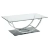 Danville 2-piece Glass Top Coffee and End Table Set Chrome - COA-704988-S2
