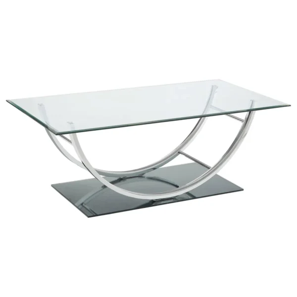 Danville 2-piece Glass Top Coffee and End Table Set Chrome - COA-704988-S2