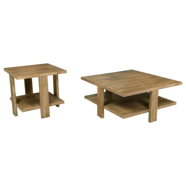 Dawn 2-piece Round Coffee and End Table Set Mango Brown - COA-707718-S2
