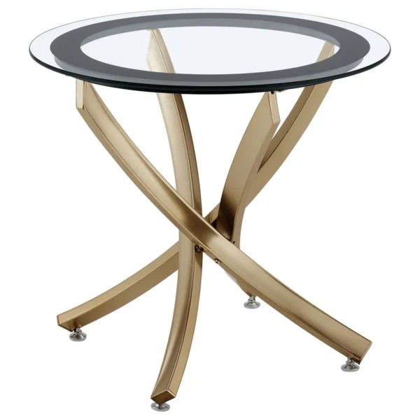 Brooke 2-piece Round Coffee and End Table Set Rose Brass - COA-707888-S2