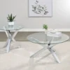 Kenzie 2-piece Round Coffee and End Table Set Chrome - COA-708128-S2