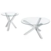 Kenzie 2-piece Round Coffee and End Table Set Chrome - COA-708128-S2