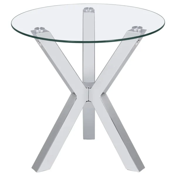 Kenzie 2-piece Round Coffee and End Table Set Chrome - COA-708128-S2
