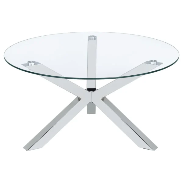 Kenzie 2-piece Round Coffee and End Table Set Chrome - COA-708128-S2