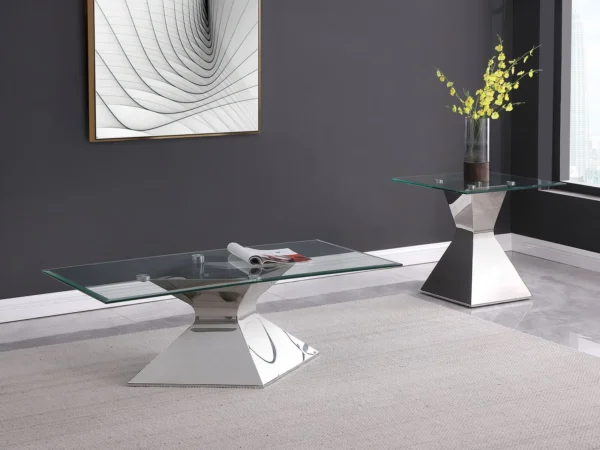 Jenny 2-piece Rectangular Coffee and End Table Set Chrome - COA-710208-S2