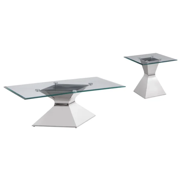 Jenny 2-piece Rectangular Coffee and End Table Set Chrome - COA-710208-S2