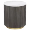 Jason 2-piece Round White Marble Coffee Table Set Charcoal - COA-710418-S2