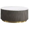Jason 2-piece Round White Marble Coffee Table Set Charcoal - COA-710418-S2