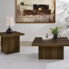 Devar 2-piece Square Coffee and End Table Set Dark Pine - COA-710888-S2