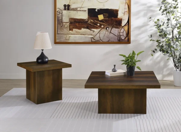Devar 2-piece Square Coffee and End Table Set Dark Pine - COA-710888-S2