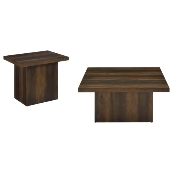 Devar 2-piece Square Coffee and End Table Set Dark Pine - COA-710888-S2