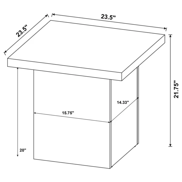 Devar 2-piece Square Coffee and End Table Set Dark Pine - COA-710888-S2