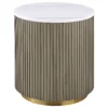 Jason 2-piece Round White Marble Coffee Table Set Greige - COA-711418-S2