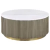 Jason 2-piece Round White Marble Coffee Table Set Greige - COA-711418-S2