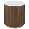 Jason 2-piece Round White Marble Coffee Table Set Honey Brown - COA-712418-S2