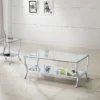 Saide 2-piece Glass Top Coffee and End Table Set Chrome - COA-720338-S2
